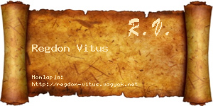 Regdon Vitus névjegykártya